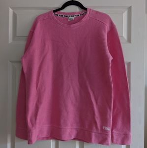 PINK Ribbed Oversized Crewneck